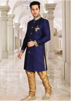 Navy Blue Color Designer New Indo Western Sherwani